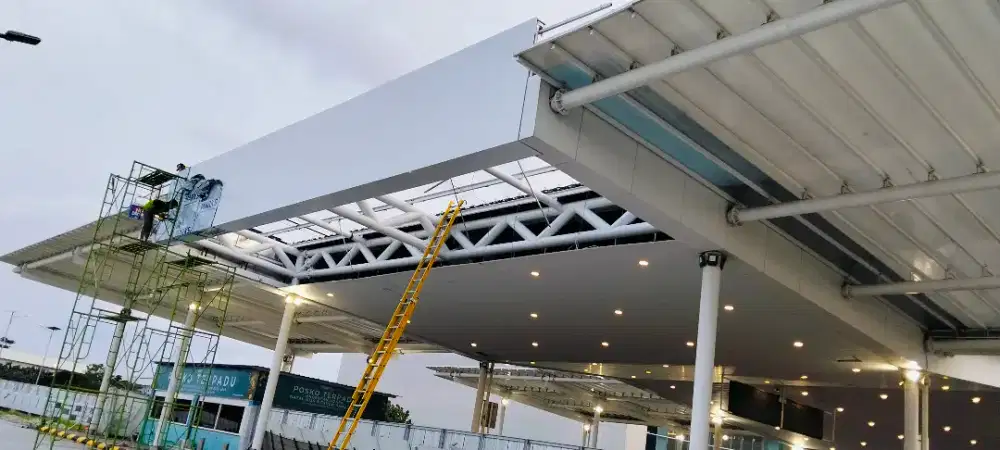 ACP, Curtainwall, partisi luar, partisi dalam, interior