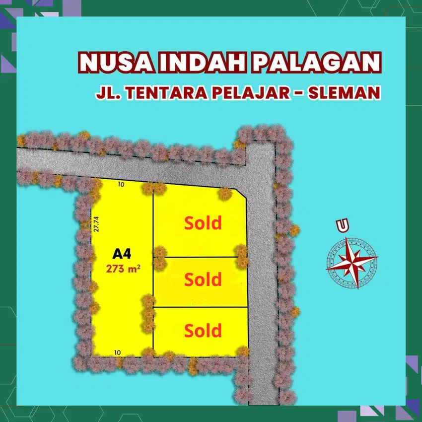 Jl. Kaliurang, Tanah SHM Dijual, Utara Kampus UII