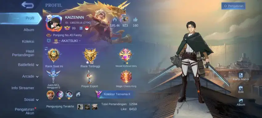 Akun ML aman. akun pribadi