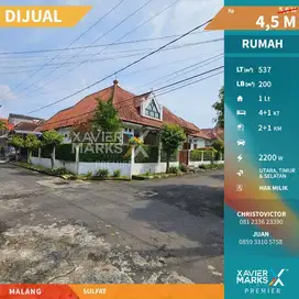 Dijual Rumah Classic, Kokoh & Double Hook Di Sulfat Tengah Kota Malang