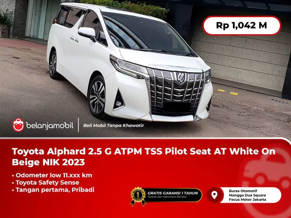 [LOW KM] Toyota Alphard 2.5 G ATPM TSS Pilot Seat AT White 2023/2024