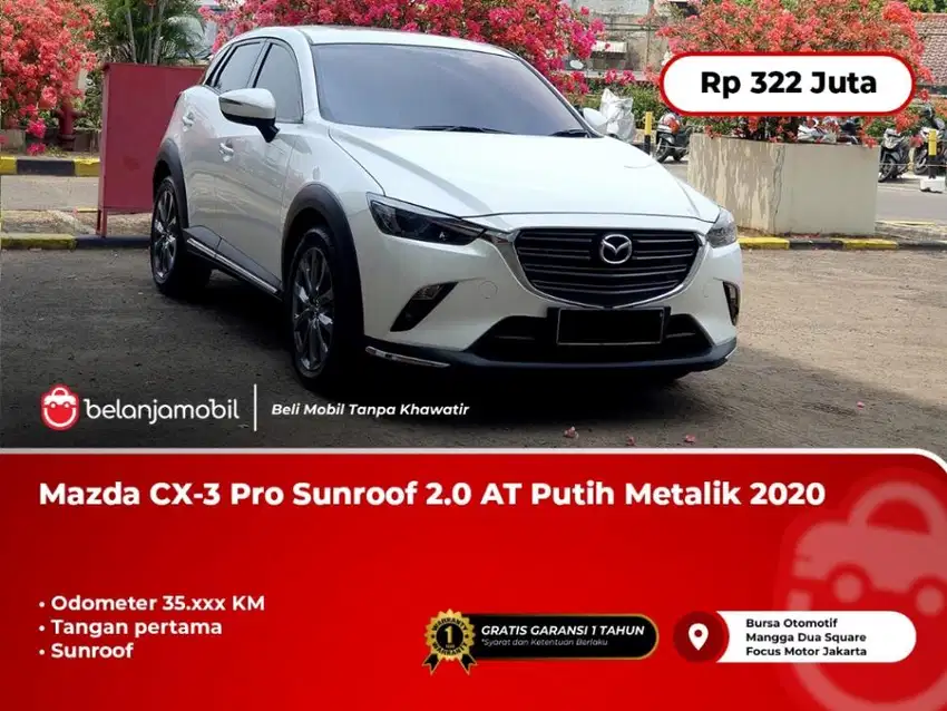 [ SUNROOF ] Mazda CX-3 CX3 CX 3 Pro Sunroof 2.0 AT Putih 2020 2021