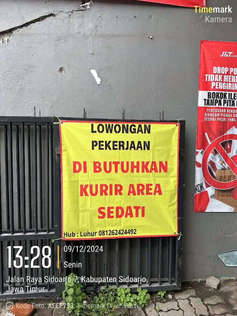 Loker kurir jnt area sedati saja area kecil paket banyak