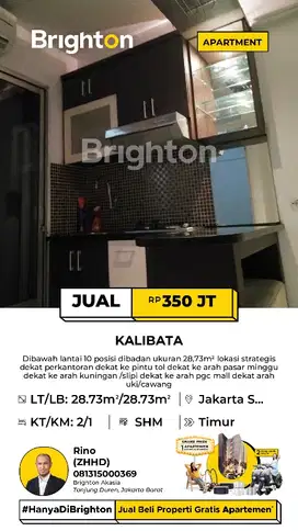 Apartemen Kalibata city Tower Ebony under 10th floor jakarta selatan