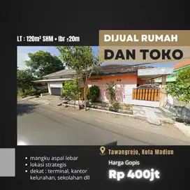 Dijual Rumah dan Toko dekat Terminal Madiun