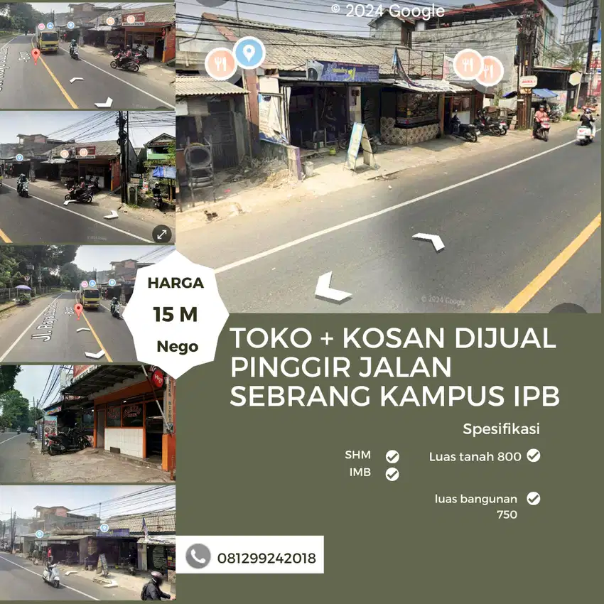 Toko Dan Kosan Di Pinggir Jalan Propinsi Sebrang Kampus IPB Bogor