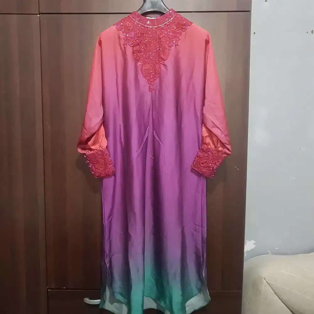 Gamis Silk Wanita Cewe Perempuan Cewek Long Dress