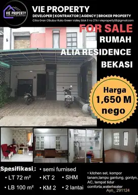 Jual Rumah di Bekasi, Cluster Alia Residence