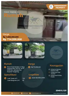Rumah di Duta Bandara Jl. Raya Parancis Kec. Kosambi Tangerang