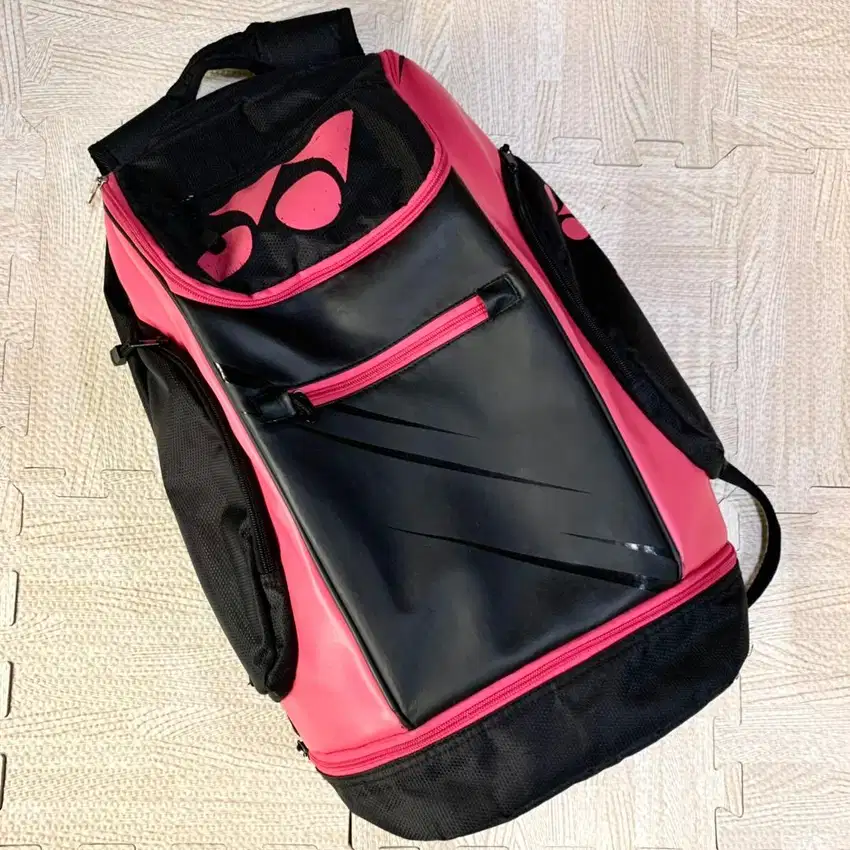 Rare Yonex Badminton Backpack Black Pink (banyak slot) ORIGINAL 100%