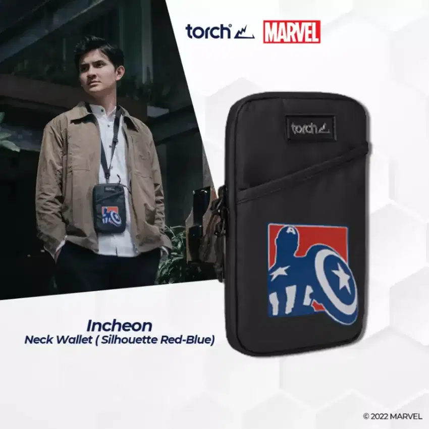 Dompet Kalung Leher Torch Neck Wallet Incheon Marvel Captain America