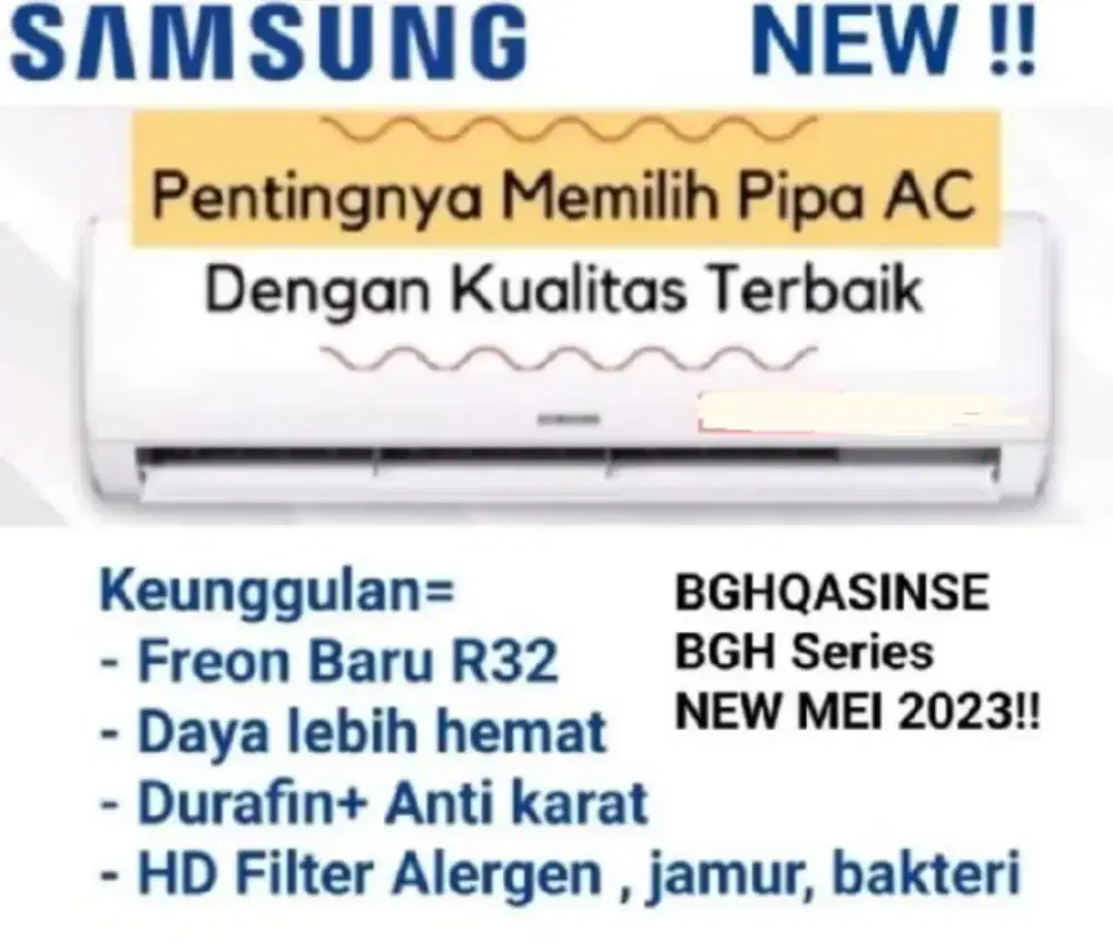 AC SAMSUNG NEW 2023 1/2 PK ANTI KARAT+HD FILTER AR05BGHQASIN