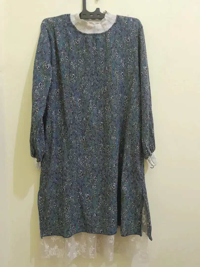 Baju Tunik Wanita biru size M dan L Pakaian