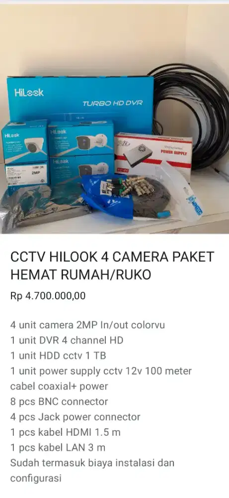 CCTV HILOOK 4 KAMERA