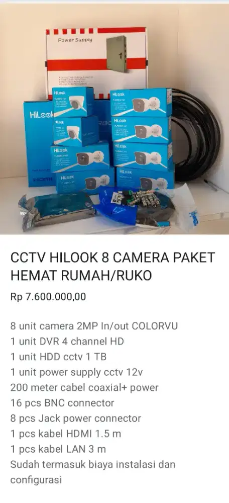 CCTV HILOOK 8 KAMERA