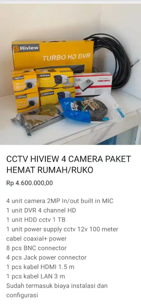 CCTV HIVIEW 4 KAMERA