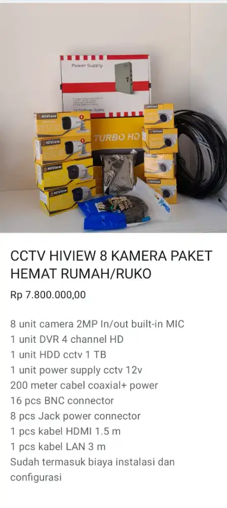 CCTV HIVIEW 8 KAMERA