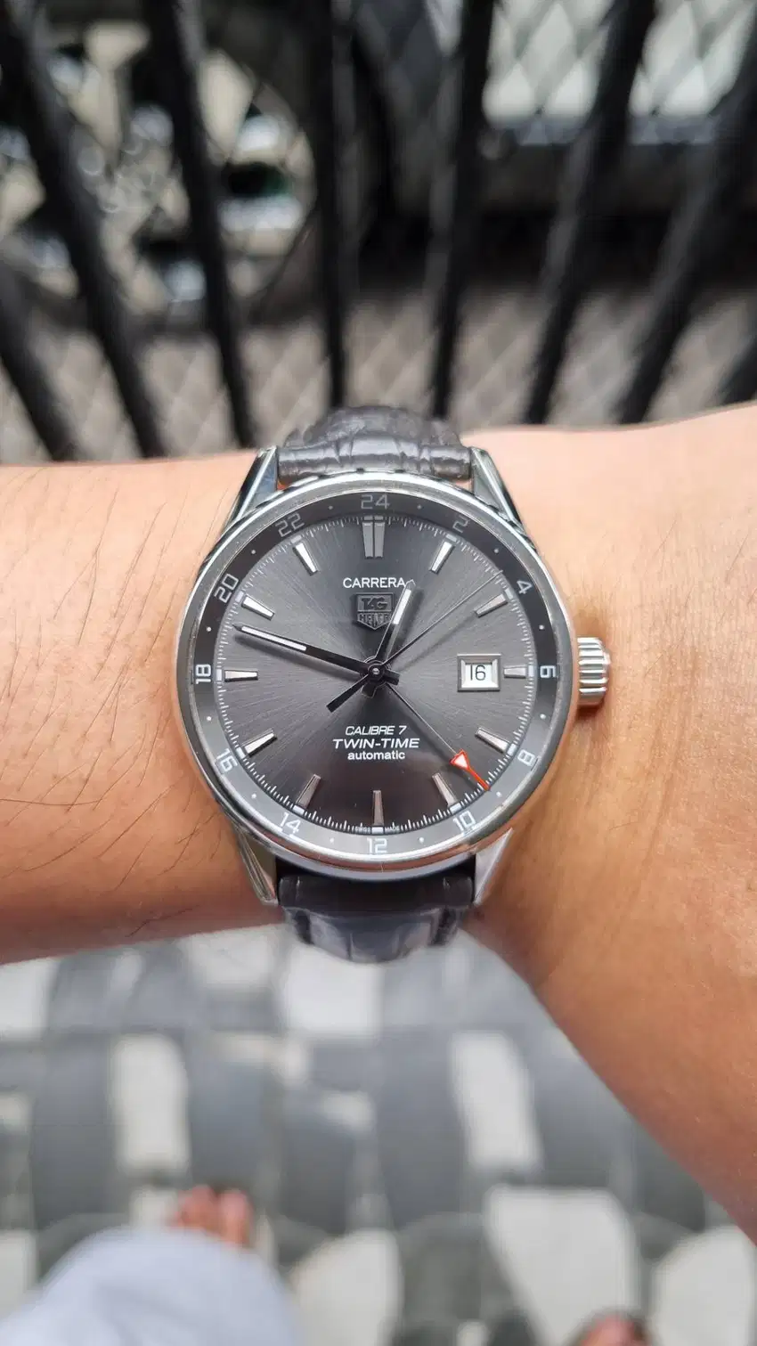 TAG Heuer Carrera Calibre 7 Twin Time Black Dial Automatic