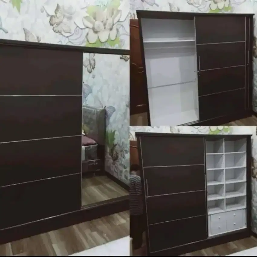 Lemari baju 2 pintu sliding door kekinian