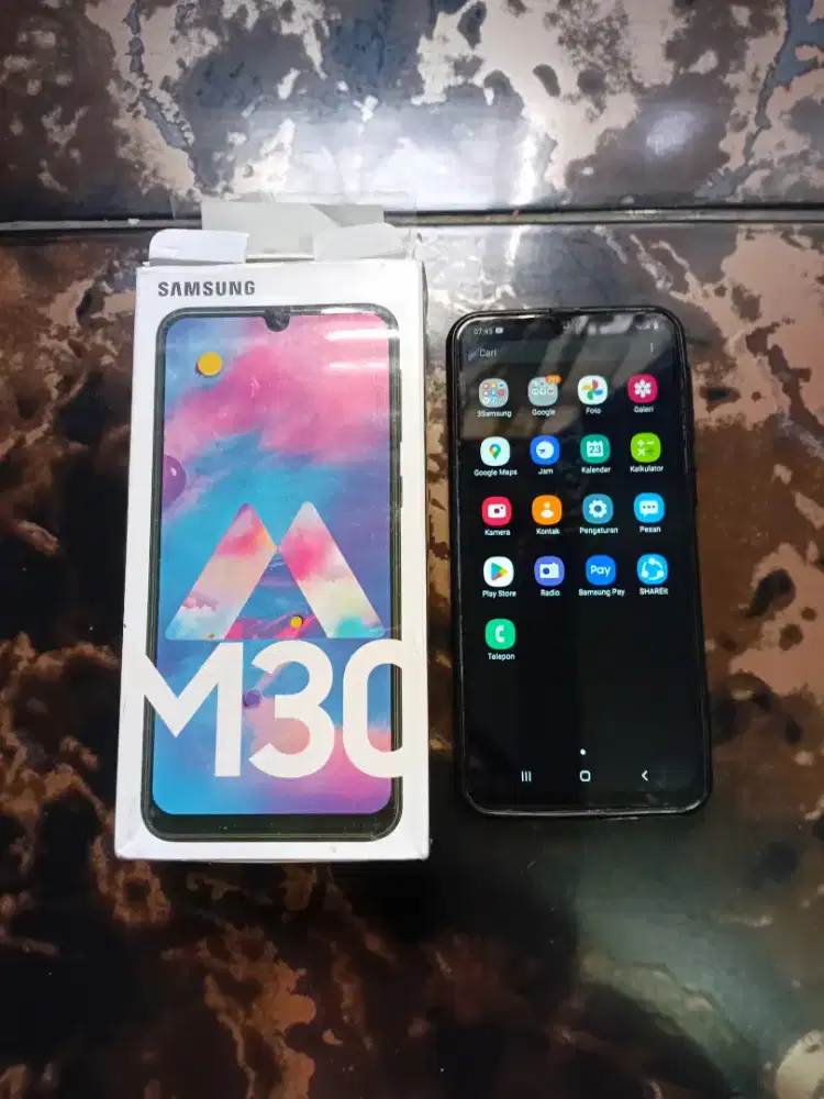 Samsung m30 4/64 lengkap