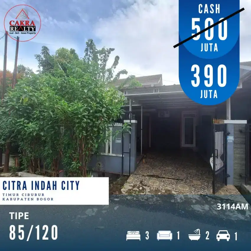 Rumah Boulevard Cluster 3 Kamar 85/120 di Citra Indah City Cileungsi