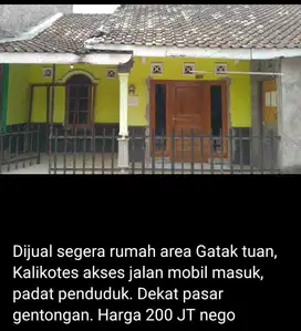 dijual rumah rumah murah di kalikotes 200jt