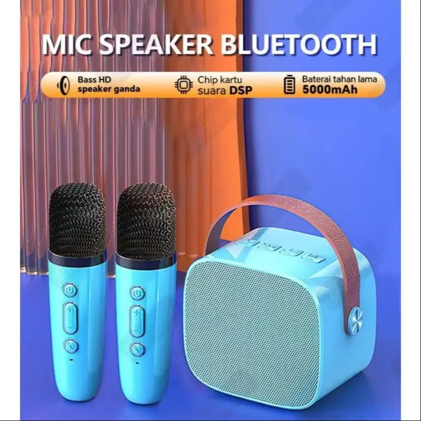 Mic Karaoke Speaker Bluetooth Wireless Microphones Set Double Dapat 2