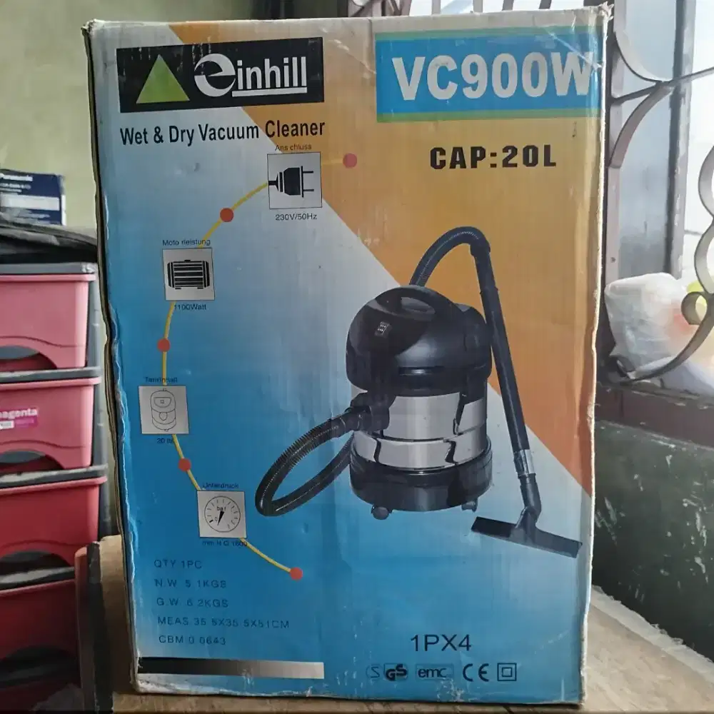 Einhill VC900W Vacuum Cleaner Wet & Dry 20 Liter Stainless Original