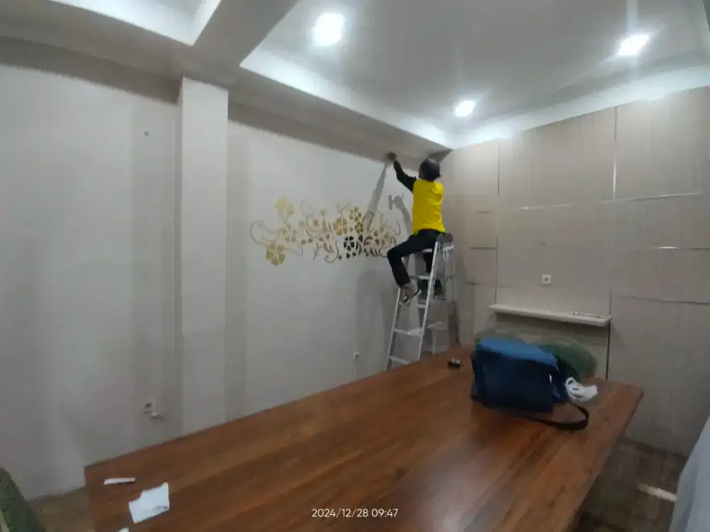 Pasang lampu LED plafon gypsum dan PVC murah