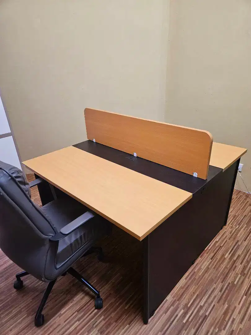 Meja Staff Chandra Karya ukuran 120cm 1 set dengan kursi