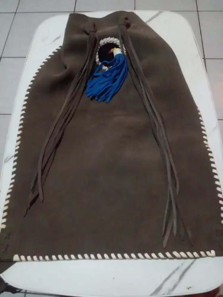 Backpack Etnik bahan Suade 35 x 50cm, Kondisi bagus COD Cijantung dsk