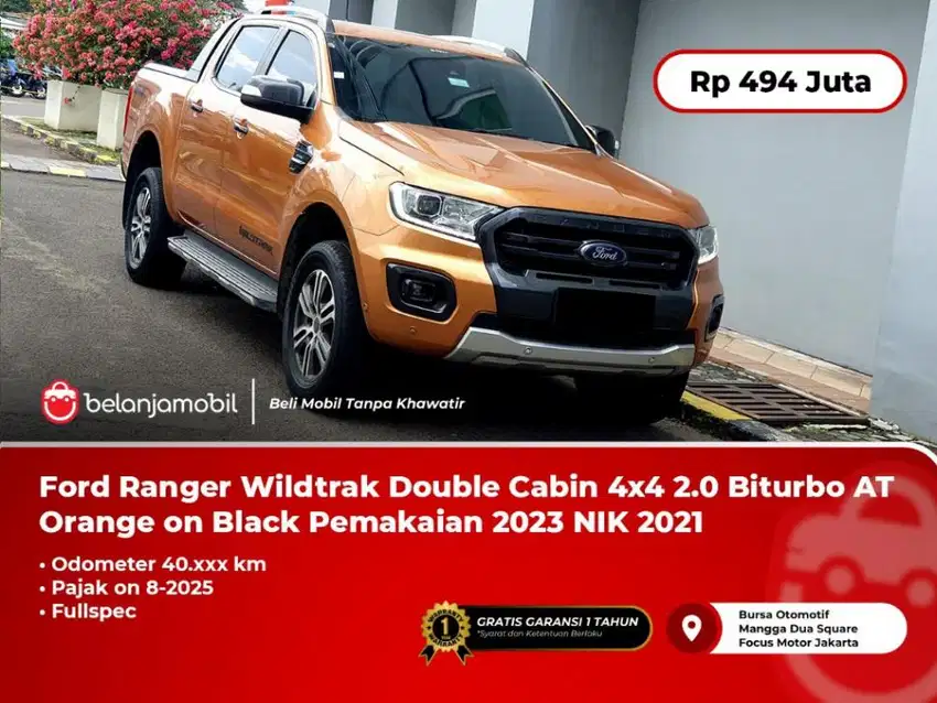 [ FULLSPEC ] Ford Ranger Wildtrak DC 2.0 AT ORANYE 2021 Pemakaian 2023