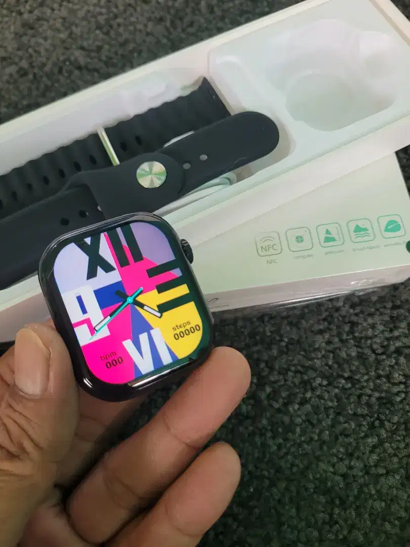Smartwatch LG.6 seris blacknight amoled ftur komplit aod gps track nfc