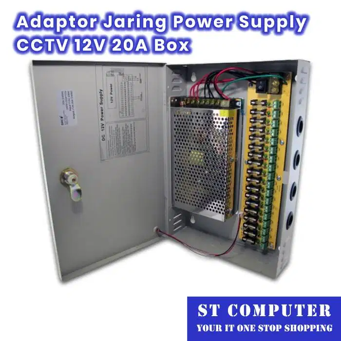 Adaptor Jaring Power Supply CCTV 12V 20A Box