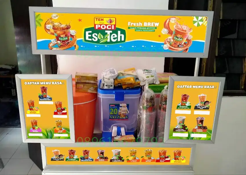 PAKETAN USAHA LENGKAP ES TEH POCI BOOTH PORTABLE