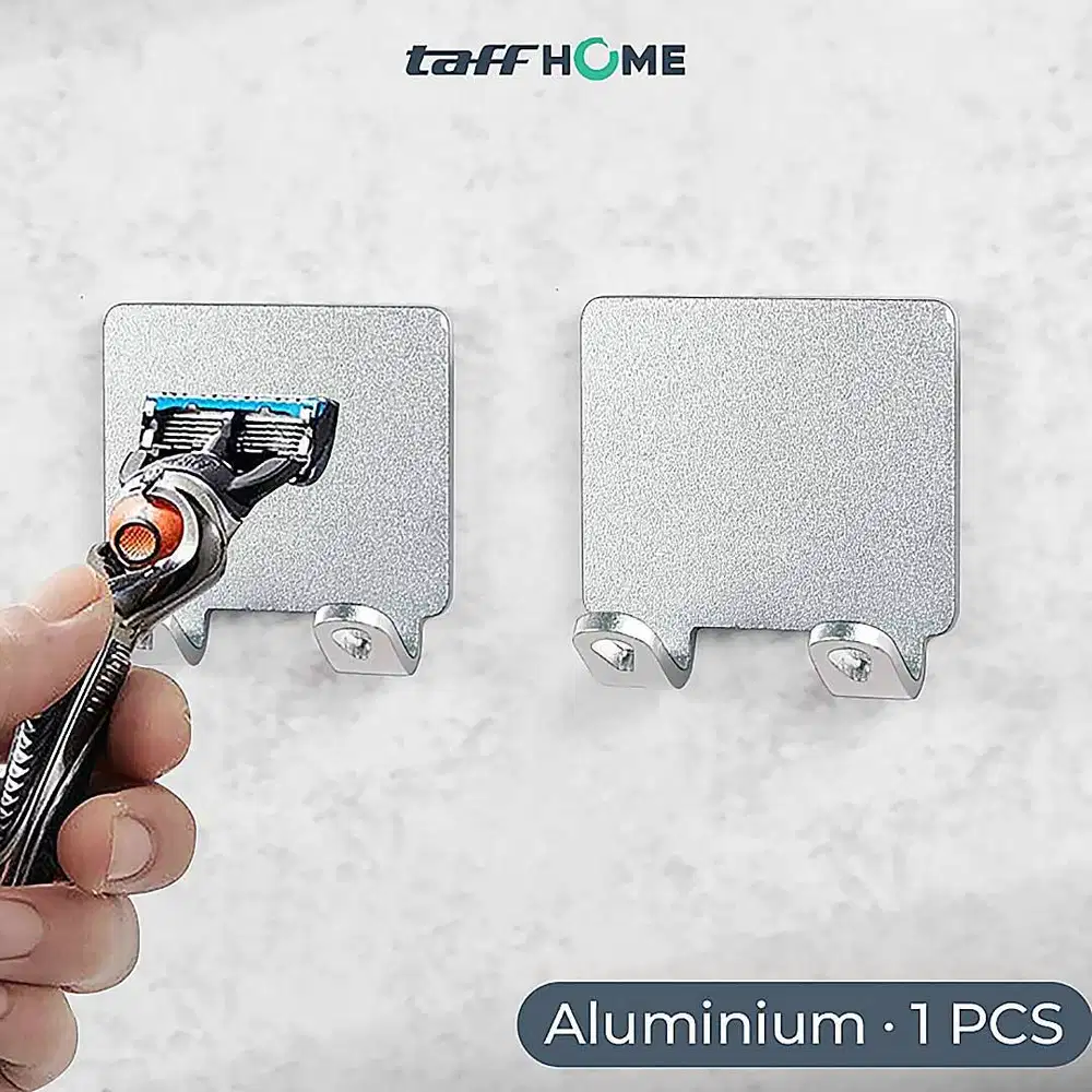 250324A Shaver Wall Hook Metal Aluminium Alloy H012 Silver Tempat Peny