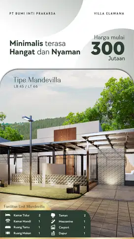 jual rumah 2 kamar tidur + mezanine dekat kota madiun