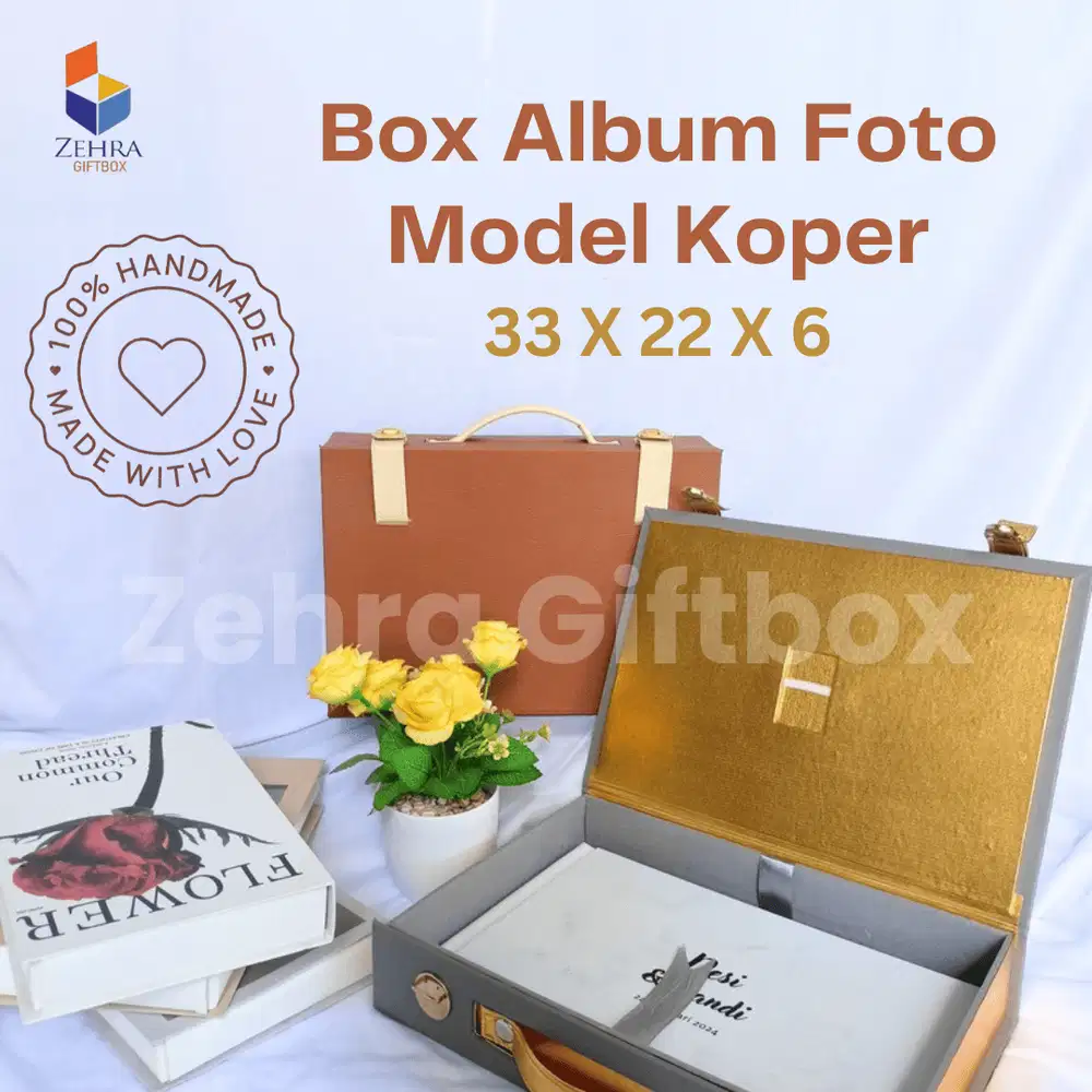 Box Album Foto Model Koper Retro Kulit Sintetis 33 X 22 X 6 Termurah