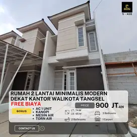 Jual Rumah 2 Lantai Cantik, Modern dan Minimalis di Pusat kota Tangsel