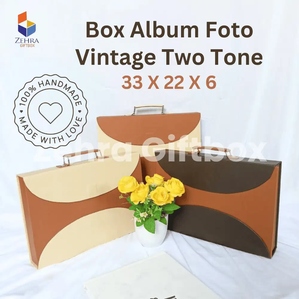 Box Album Foto Model Two Tone Warna Kulit Sintetis 33X22X6 Terlaris