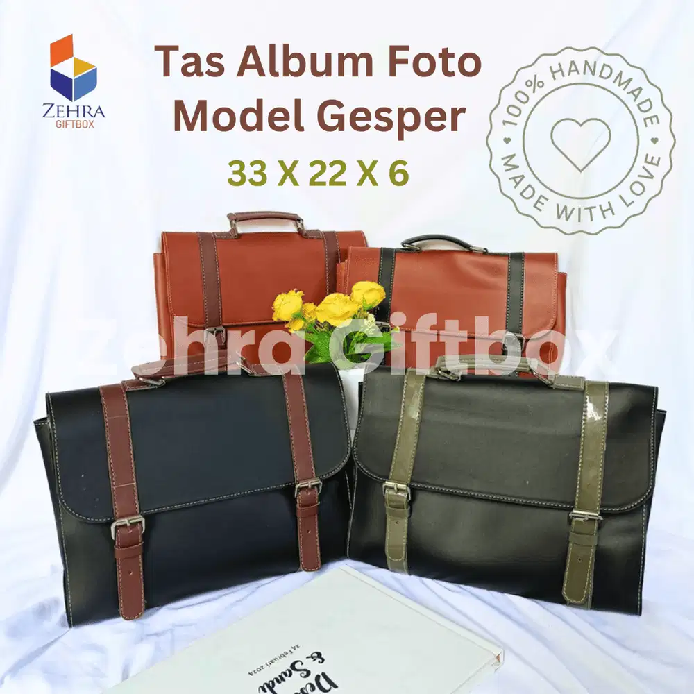 Tempat Album Foto Model Tas Retro Kulit Sintetis 33 X 22 X 6 Termurah