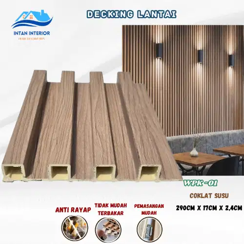 Wallpanel Wpc 290 Cm/Wpk Wood Panel Wpk - 01 Coklat Susu
