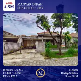 Rumah Hitung Tanah Manyar Indah dkt Klampis Nginden Kertajaya MERR