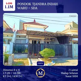 TURUN HARGA! RUMAH PONDOK TJANDRA CANDRA WARU SIDOARJO 2LT DEKAT MERR