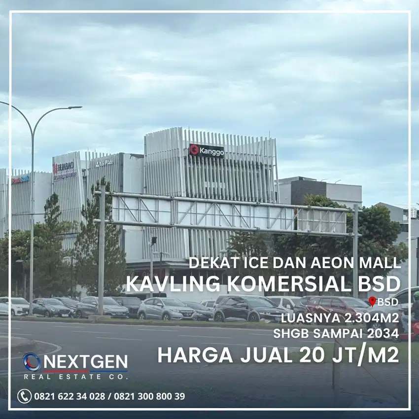 Dijual Kavling Komersial BSD Hadap Jalan Dekat Aeon Mall dan ICE