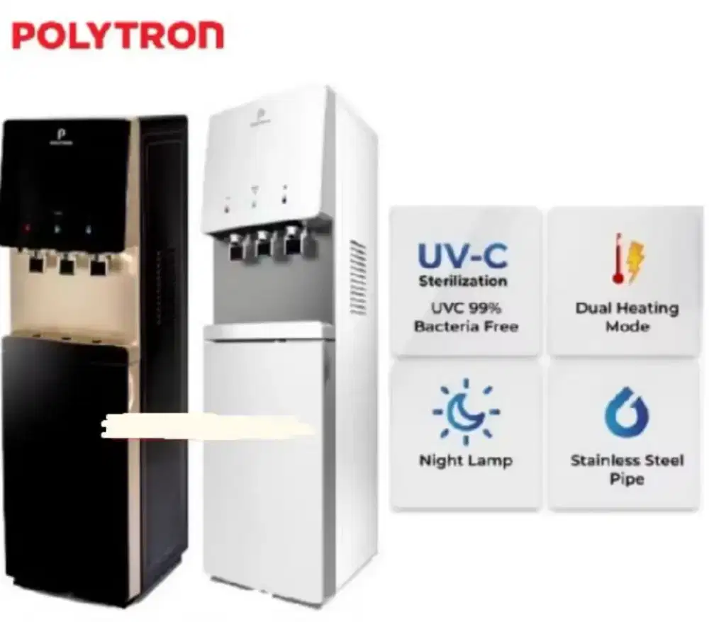 DISPENSER GALON BAWAH POLYTRON HYDRA LOW WATT DENGAN UV PWC-778XUV