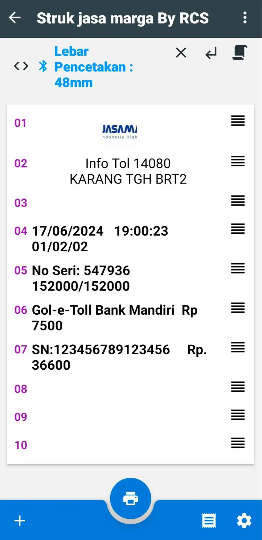 Aplikasi Android Nota E-T0L/Jasamarga