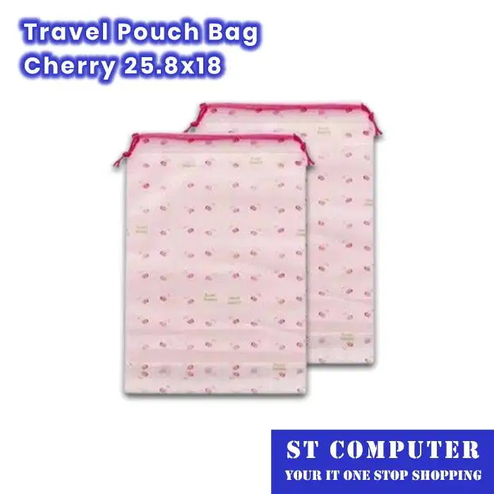 Travel Pouch Bag Cherry 25.8x18 Isi 6