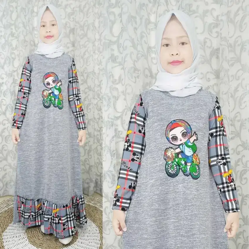 Gamis Anak Kotak Beuberry Miky Fashion - All Size
