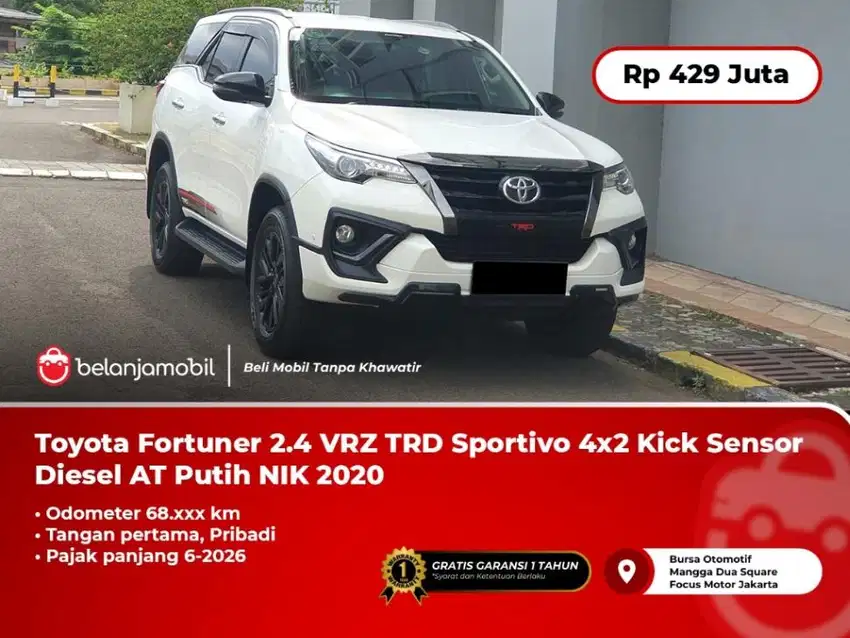 [ KICK SENSOR ] Toyota Fortuner 2.4 VRZ TRD 4x2 AT Putih 2020 2021